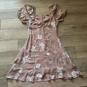 Altar'd State Blush Lace Trim Dress